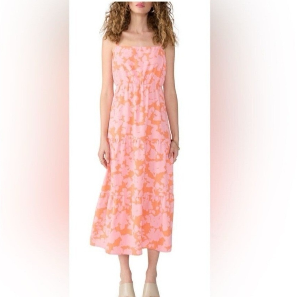 Social Standard by Sanctuary Pink Orange Floral Maxi Dress Medium‎